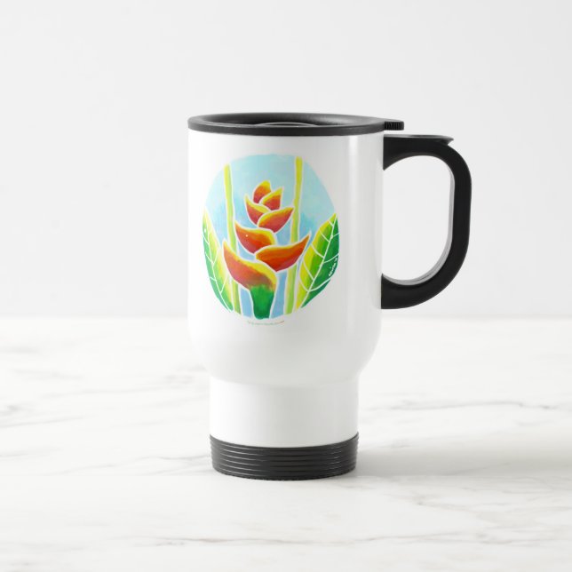 Tasse en acier de voyage de batik tropical de (Droite)
