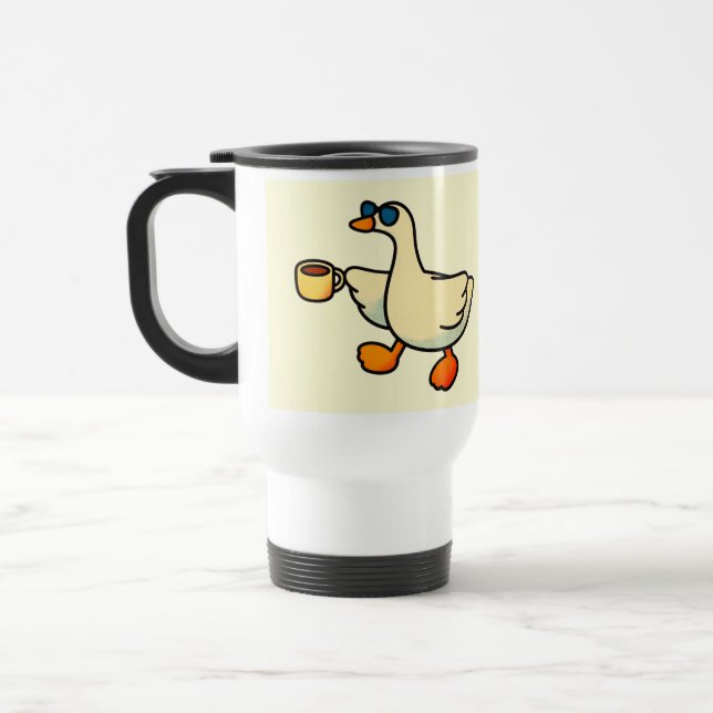 Tasse en acier inoxydable avec un canard mignon et (Gauche)