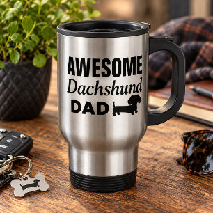 Tasse en acier inoxydable pour papa de teckel géni