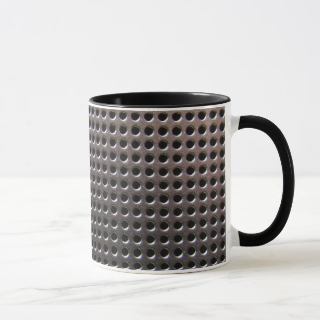 Tasse en acier métallique de ~ de motif de grille (Droite)