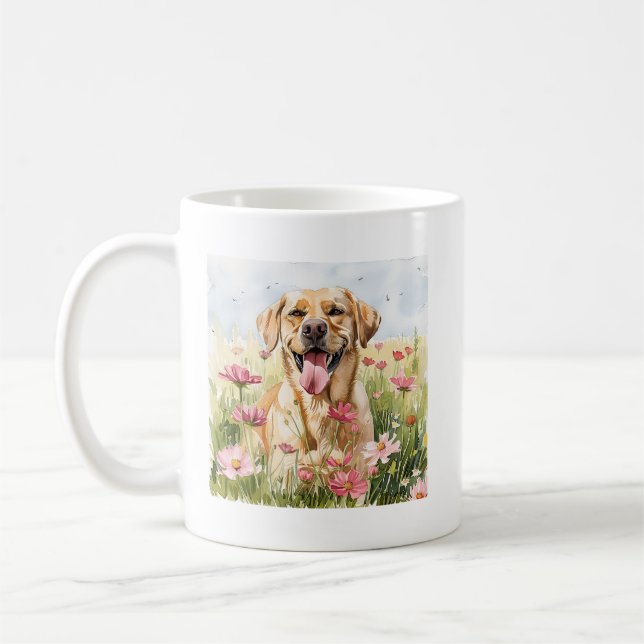 Tasse en aquarelle Labrador Retriever (Gauche)