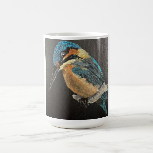 Tasse en art fin avec oiseau martin-pêcheur (Centre)