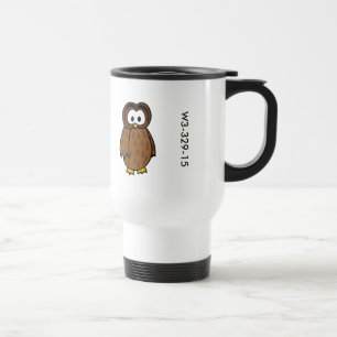 Tasse en bois de hibou d'insigne