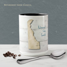 Tasse en bois rustique au contour du Delaware