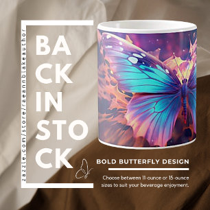 Tasse en céramique à motif papillon audacieux