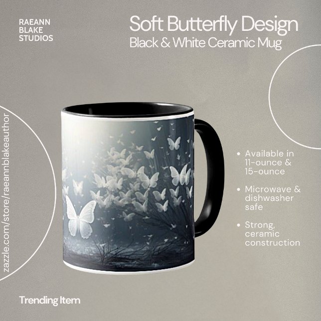Tasse en céramique à motif papillon doux (Créateur téléchargé)