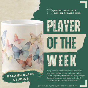 Tasse en céramique à motif papillon pastel
