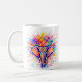 Tasse en céramique aquarelle éléphant Festival Hol