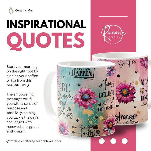 Tasse en céramique avec citations inspirantes (Créateur téléchargé)