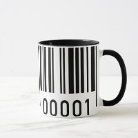 Tasse en céramique avec code-barres noir