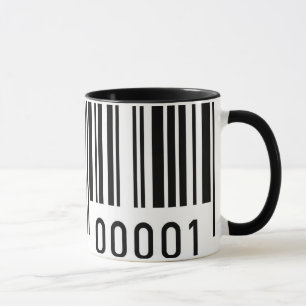 Tasse en céramique avec code-barres noir