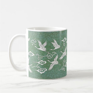 Tasse en céramique coréenne Grue Celadon