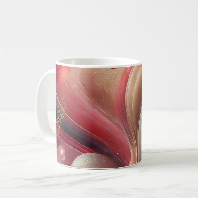 Tasse en céramique d'art abstrait (Devant gauche)