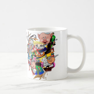 Tasse en céramique de collage de dessin animé rétr