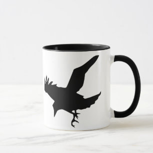 Tasse en céramique de silhouette de Raven de vol