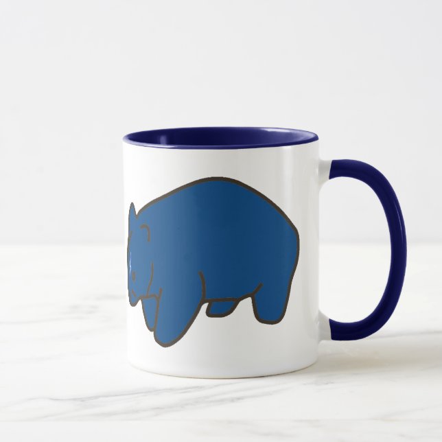 Tasse en céramique de wombat bleu (Droite)