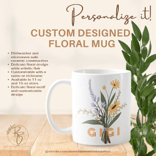 Tasse en céramique florale personnalisée