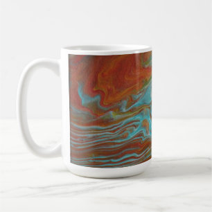 Tasse en céramique fluide tourbillon sarcelle terr