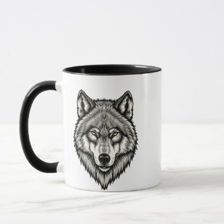 Tasse en céramique Geometric Wolf Art