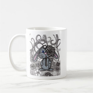 Tasse en céramique Lapin Capricieux en cravate