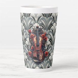 Tasse en céramique latte Black Violin en Art Déco 