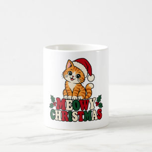 Tasse en céramique Meowy Noël Chat Mignon