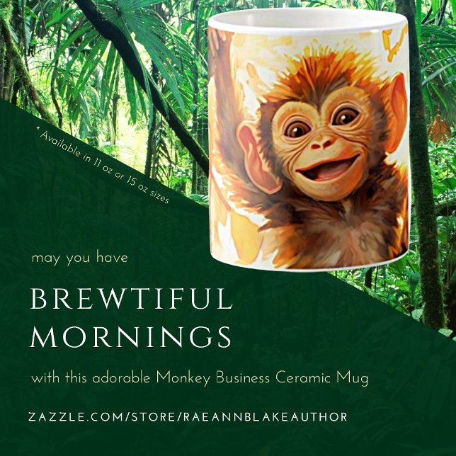 Tasse en céramique Monkey Business (Créateur téléchargé)
