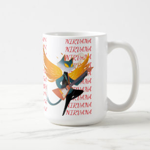 Tasse en céramique Nirvana Chat avec Guitare & Ail