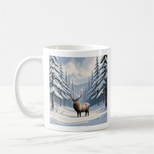 Tasse en céramique Pinède enneigée en hiver (330ml