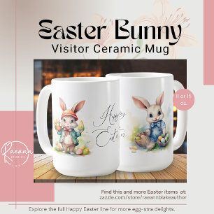 Tasse en céramique pour visiteur de lapin de Pâque