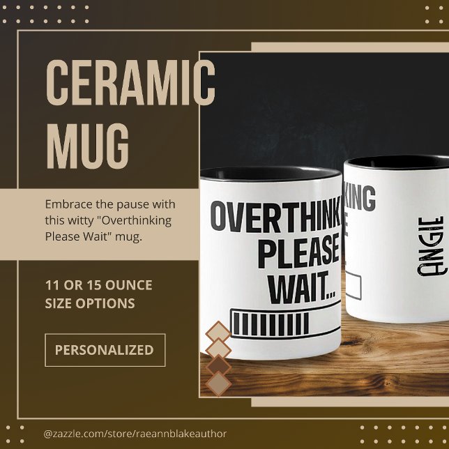 Tasse en céramique Réfléchir excessivement Veuille (Créateur téléchargé)