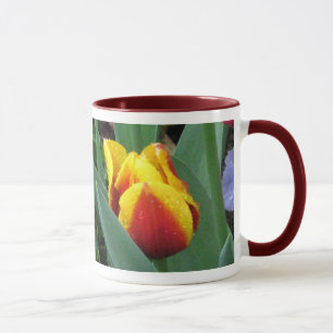 tasse en céramique tulipe rouge et jaune