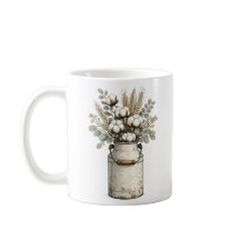 Tasse en coton et eucalyptus de ferme rustique | V