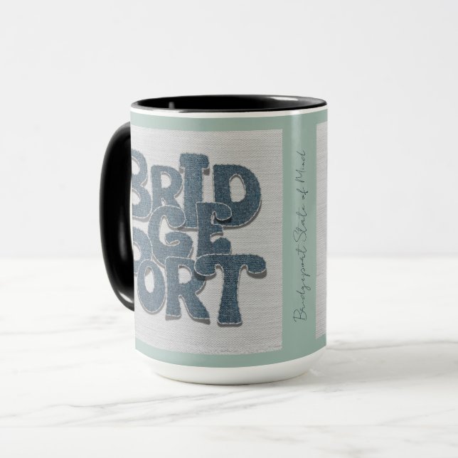 Tasse en denim de Bridgeport Connecticut (Devant gauche)
