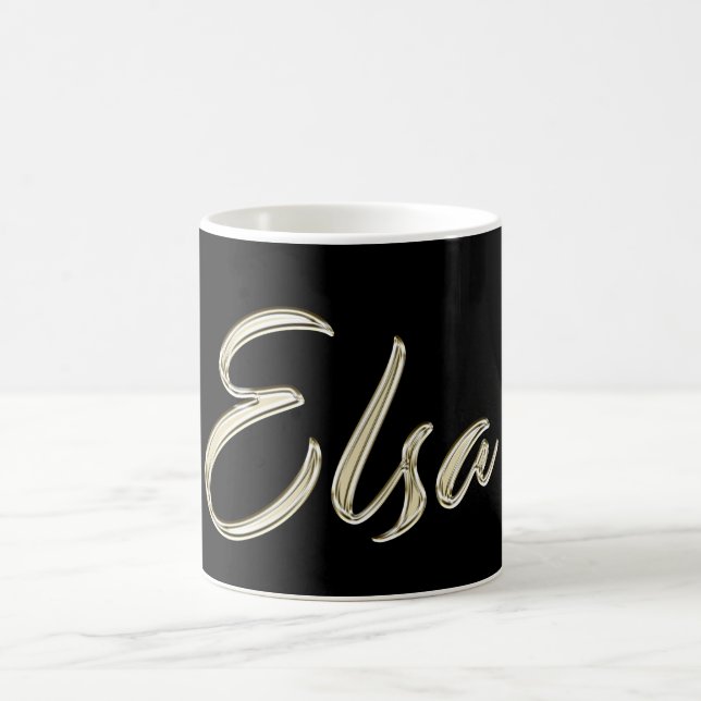 Tasse en écriture manuscrite Elsa or blanc Tasse à (Centre)