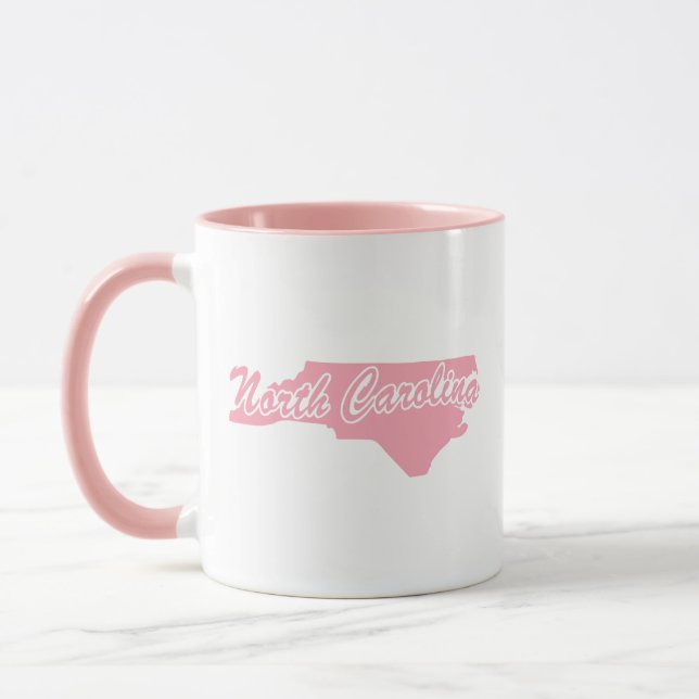 Tasse en forme de Caroline du Nord rose (Gauche)