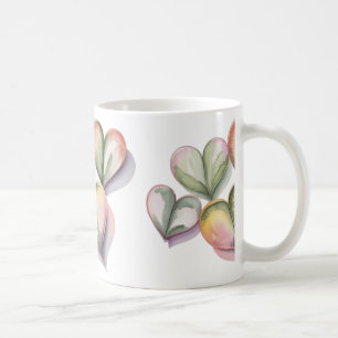Tasse en forme de cœur de succulente verte