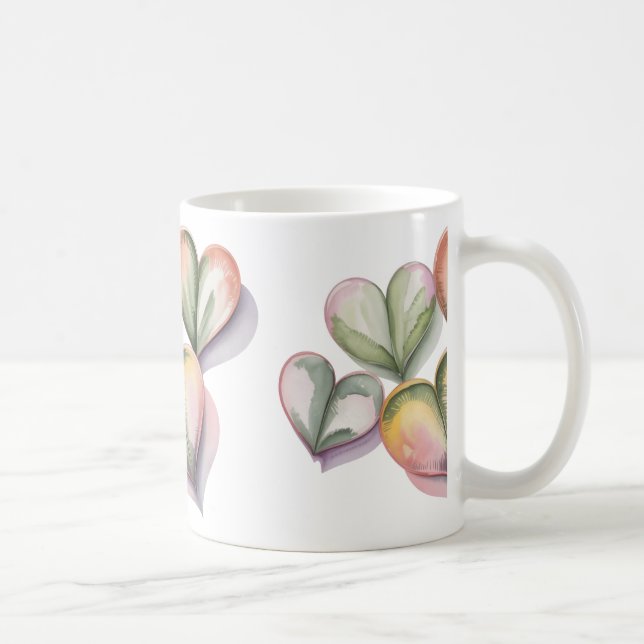 Tasse en forme de cœur de succulente verte (Droite)