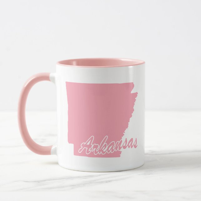 Tasse en forme de l'État de l'Arkansas rose (Gauche)