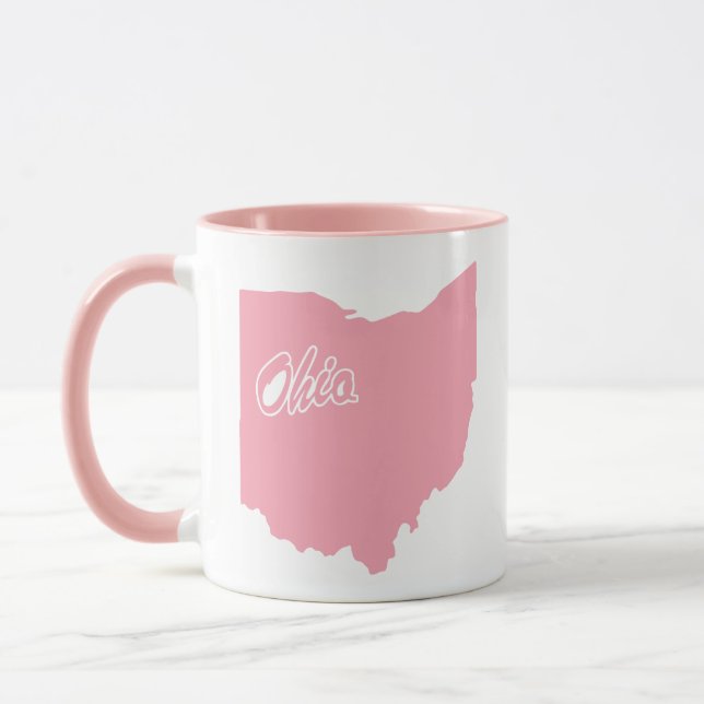 Tasse en forme de l'État de l'Ohio rose (Gauche)