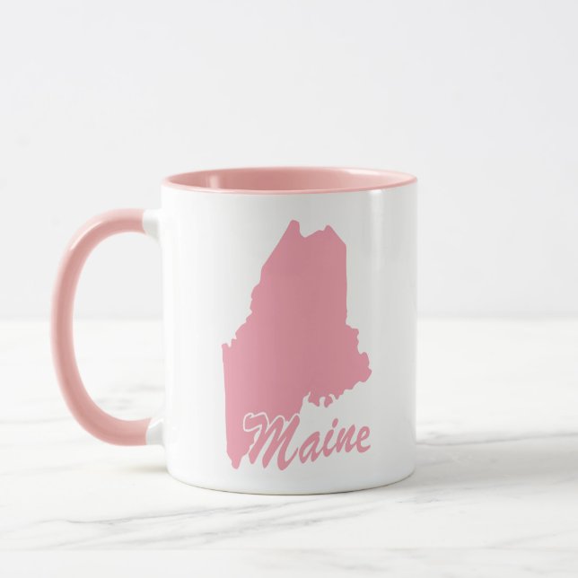 Tasse en forme de l'État du Maine rose (Gauche)