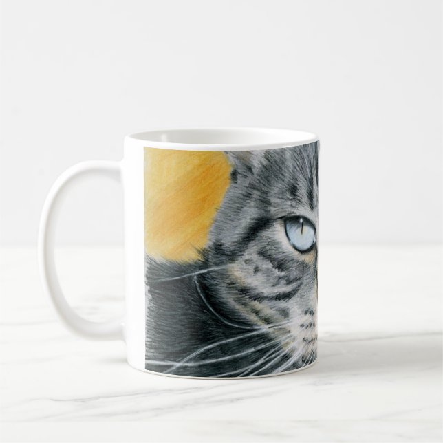 Tasse en gros plan de dessin de chat de Zoe (Gauche)