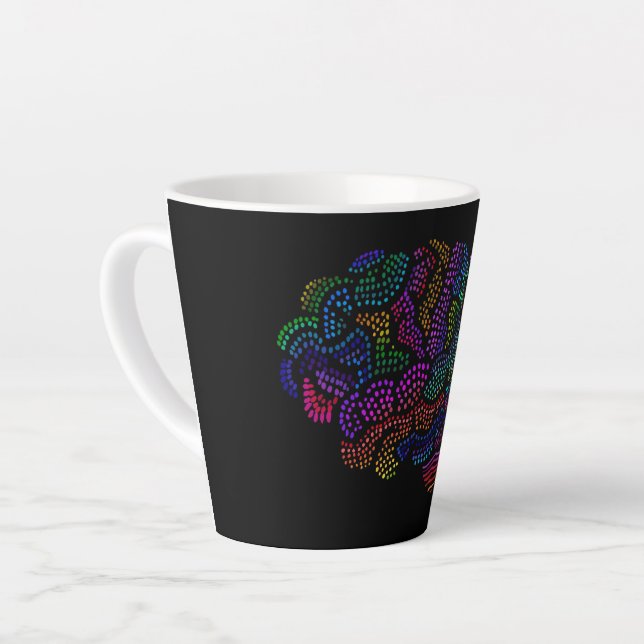 Tasse en latte du cerveau tachetée (Angle gauche)