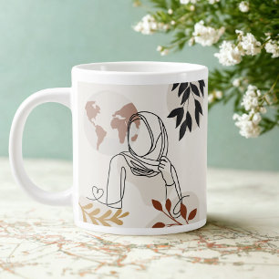 Tasse en ligne artistique minimaliste Hijabi   Ter