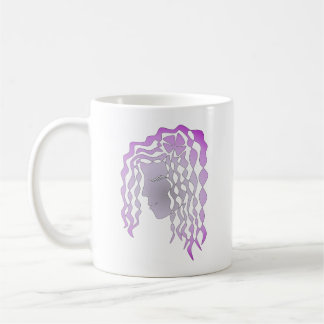 Tasse en ligne d'art violet gris femme pacifique p