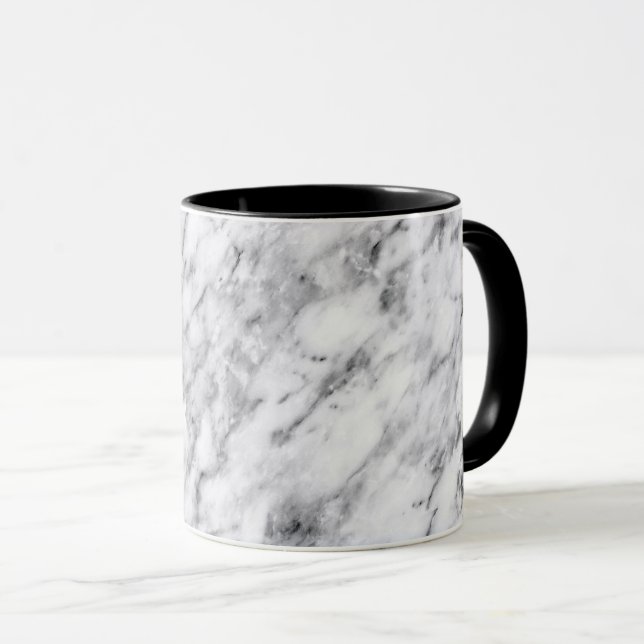 Tasse en marbre Tasse en noir et blanc (Devant droit)