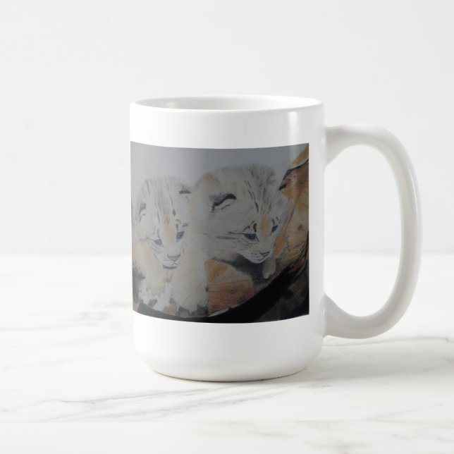 Tasse en pastel d'illustration de peinture de Lynx (Droite)