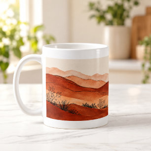 Tasse en paysage en terre cuite de nomade du déser