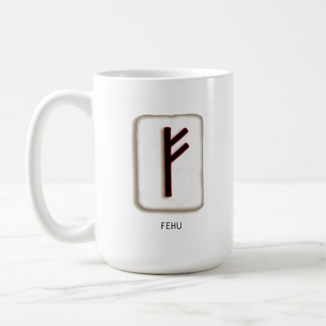 Tasse en pierre de rune Fehu (Gauche)