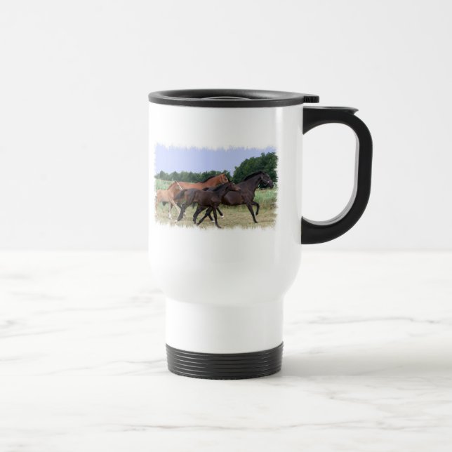 Tasse en plastique de voyage de chevaux sauvages (Droite)